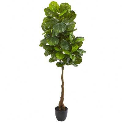 64"Fiddle Leaf Artificial Tree – Lifelike Faux Fiddle Leaf Fig With Full Green Foliage | SHEIN