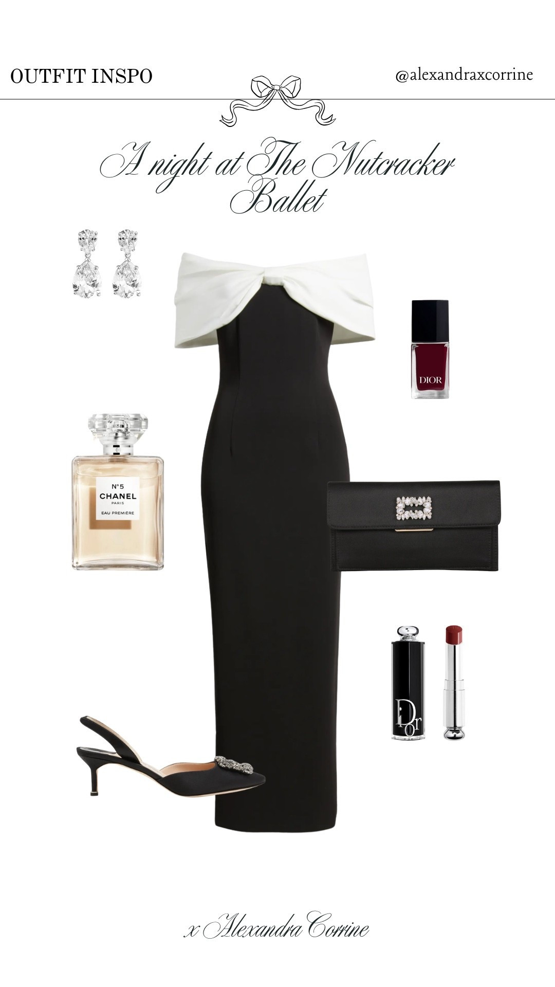 A night at The Nutcracker Ballet outfit 🎻🤍

Outfit inspo, outfit ideas, preppy chic style, Christmas outfit, holiday outfit inspo, formal dress, off the shoulder dress, rhinestone, diamond, glamorous 

#LTKHoliday #LTKootd #LTKSeasonal