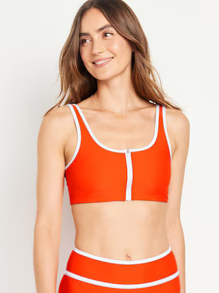 Zip-Front Bikini Swim Top | Old Navy (US)
