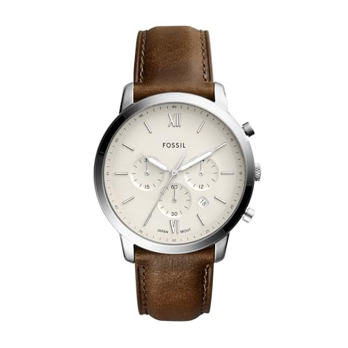 Fossil Men's Neutra Quartz Stainless Steel and Leather Chronograph Watch | Amazon (US)