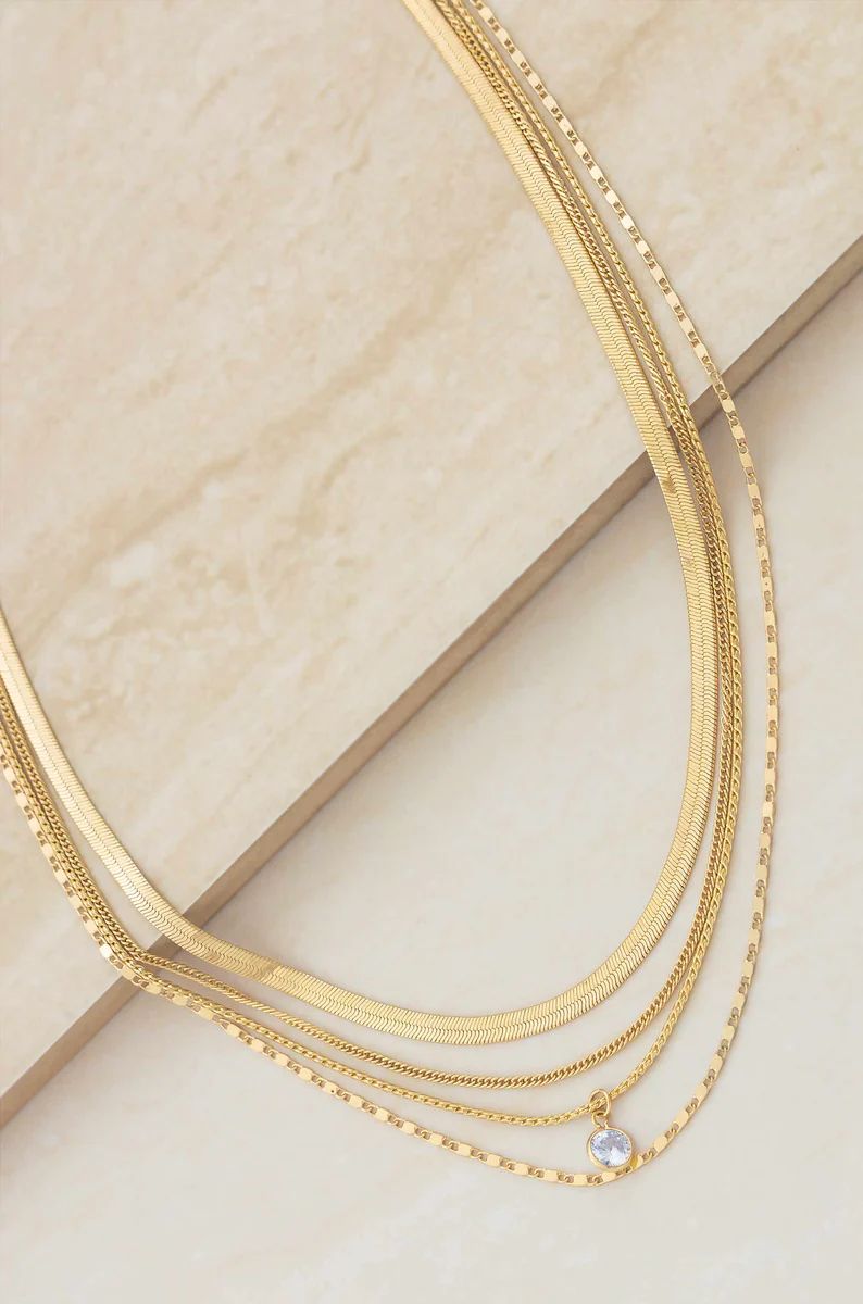 All the Chains 18k Gold Plated Layered Necklace | Ettika
