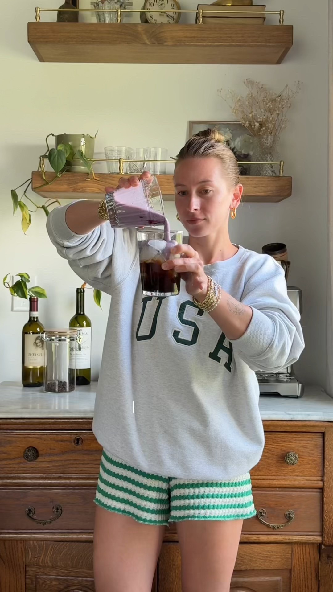 6/20/25 at home coffee bar 🫶🏼 blueberry maple latte, at home coffee bar, summer coffee recipes, coffee corner essentials, amazon coffee maker, aesthetic coffee setup, cozy kitchen, iced latte recipe, home barista must haves, coffee mugs, drip coffee machine, maple syrup for coffee

