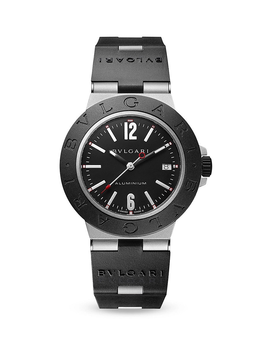 Aluminium, Titanium & Rubber Strap Watch - Black | Saks Fifth Avenue