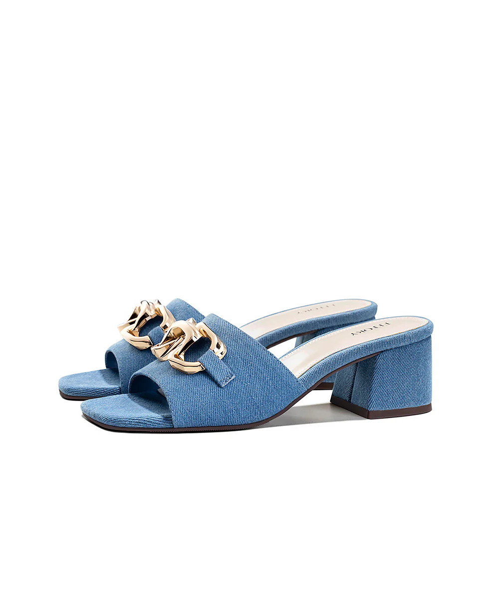 Aurelia | Block Heel Slides | Fitory Footwear US