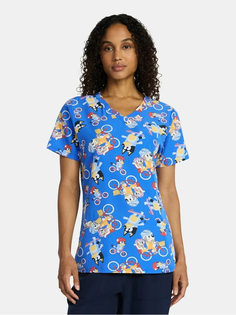 Bluey Women's Graphic Scrub Top, Sizes S-3XL | Walmart (US)