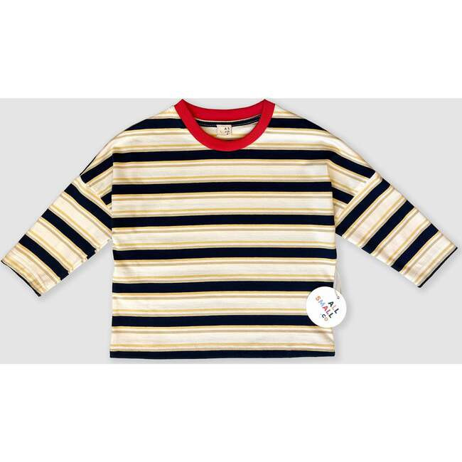 All Small Co | Throwback T-Shirt, Stripes (Cream, Size 3Y) | Maisonette | Maisonette