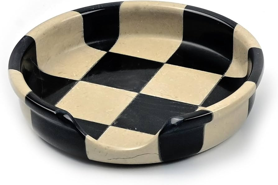 Marble Spoon Rest for Stove Top, Checkered Kitchen Utensil Holder, Coffee Bar Accessory (Verona B... | Amazon (US)
