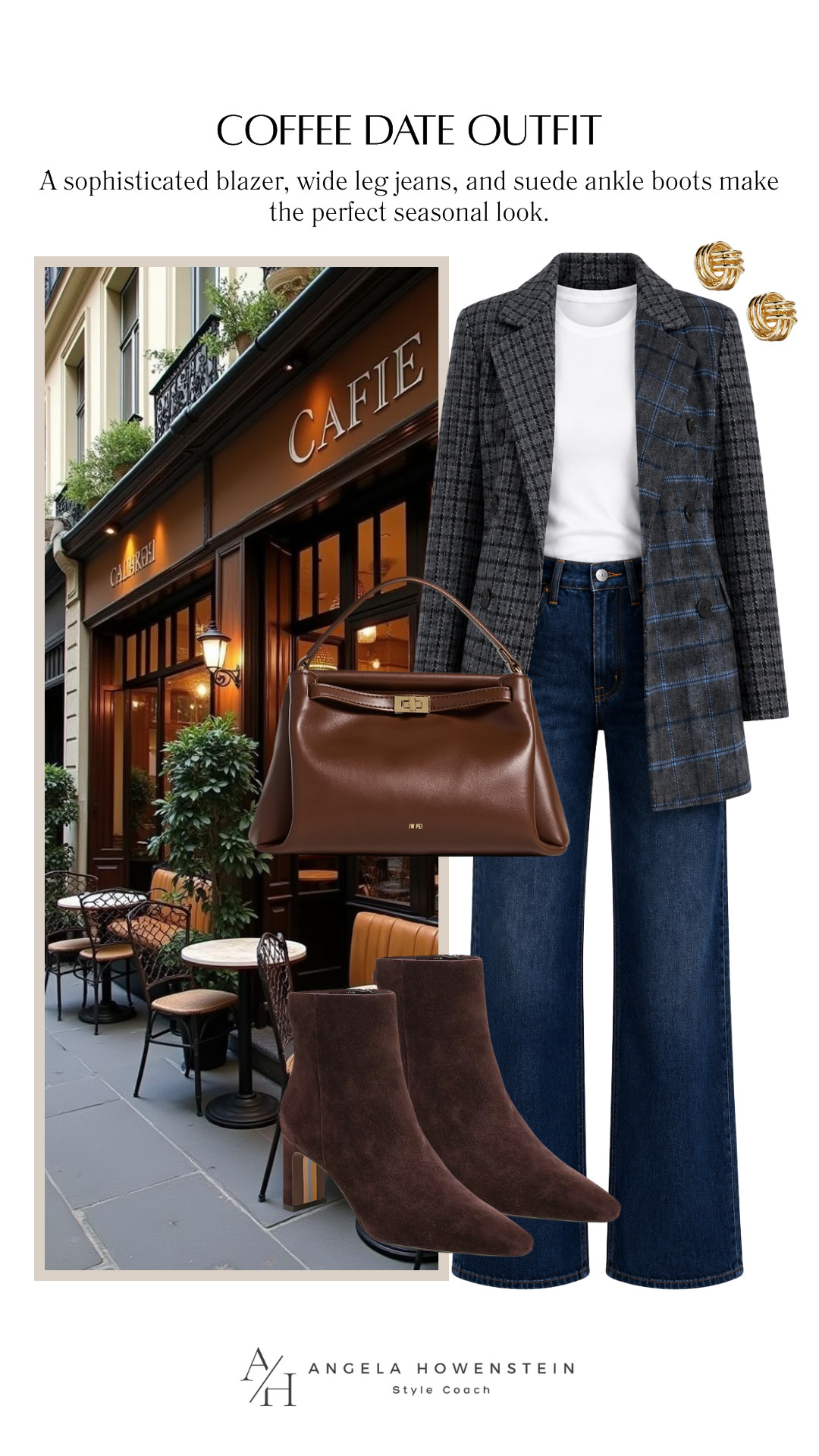 A plaid blazer instantly elevates your favorite dark wash wide leg jeans. Finished with suede ankle boots and rich brown accessories, this is an effortless fall outfit you’ll reach for again and again.

👩‍💻 LTK PRO TIPS
❤️ Heart = Support my posts ;-)
🔖 Save = Get sale & restock alerts for the things you love!
📋 Lists = Keep favorites organized (List ideas: Christmas, Birthdays, and Vacations!)
📲 Share = Send lists and products to a friend (or your daughters like me).
💬 Comment = Ask me anything, and I’ll answer. ;-) 

 #LTKootd #LTKSeasonal #LTKOver40