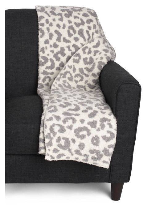 Cozy Feather Yarn Animal Print Throw | TJ Maxx
