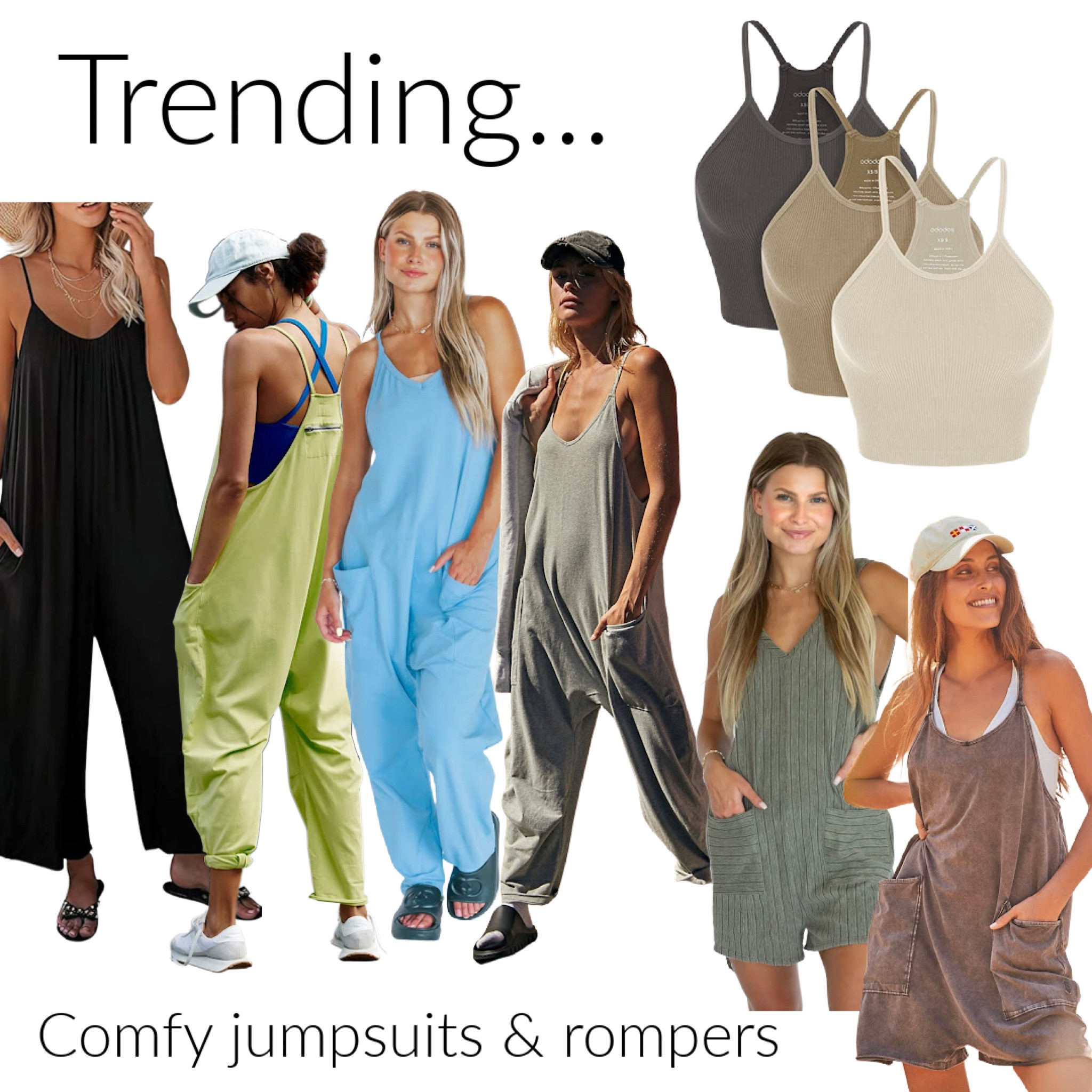 Trending…comfy jumpsuits and rompers with cropped tank tops


#LTKstyletip #LTKFind #LTKSeasonal
