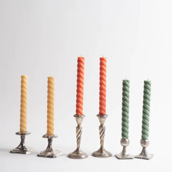 10 Beeswax Rope Taper Candles - Etsy | Etsy (US)