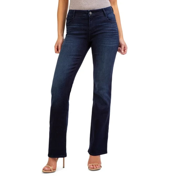 Jordache Womens Mid Rise Curvy Bootleg Jean - Walmart.com | Walmart (US)