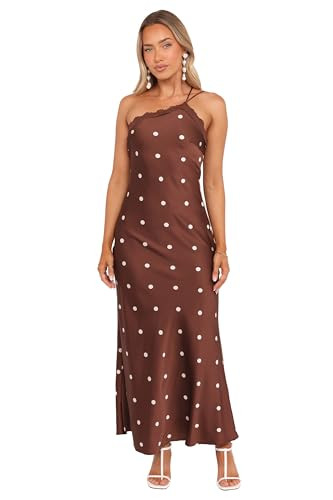 Anika Maxi Dress - Brown Polka Dot S | Amazon (US)
