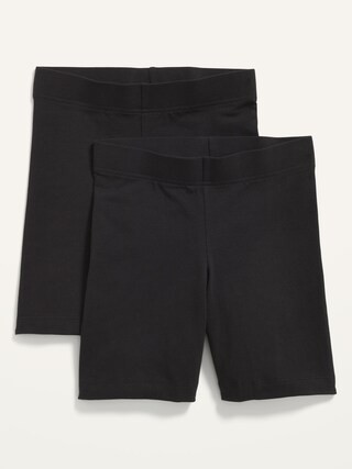 High-Waisted Jersey Biker Shorts 2-Pack For Women -- 6-Inch Inseam | Old Navy (US)