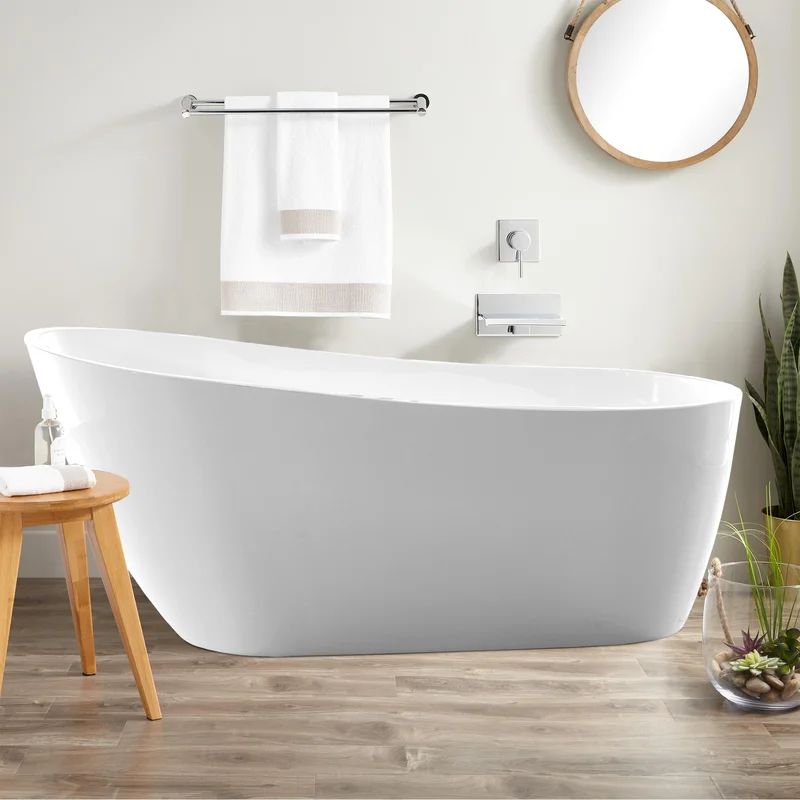 67" x 32" Freestanding Soaking Acrylic Bathtub | Wayfair North America