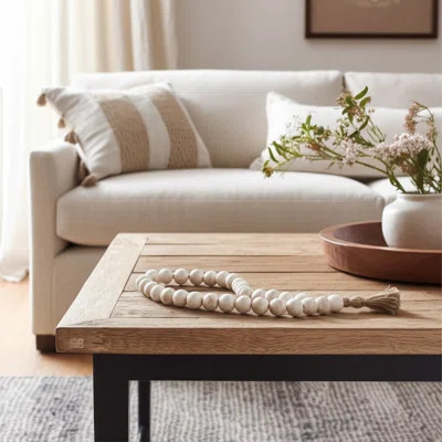 Deonsha Mango Wood Bead Garland with Jute Tassel - Handcrafted Decorative Accent for Stylish Home Decor | Wayfair North America
