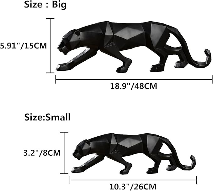Leopard Statue Modern Abstract Black Panther Statues Resin Leopard Animal Sculptures Home Decor f... | Amazon (US)