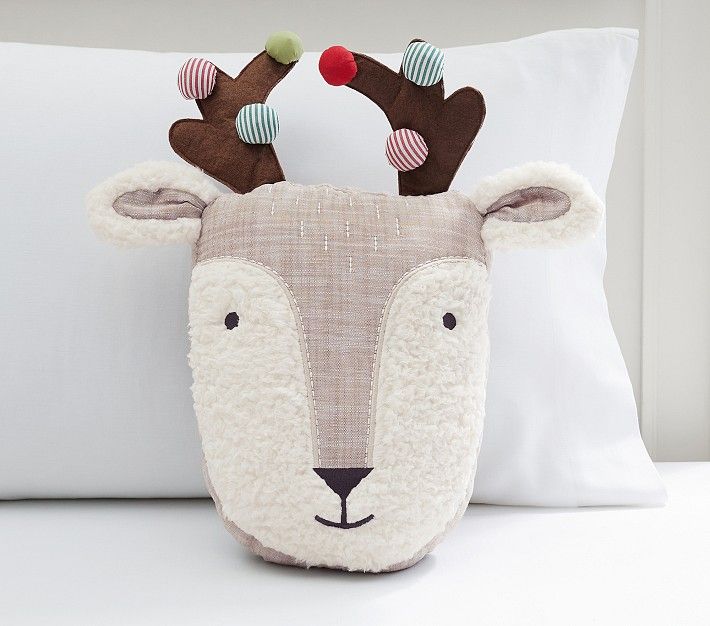 Rudy Reindeer Light-Up Pillow | Pottery Barn Kids
