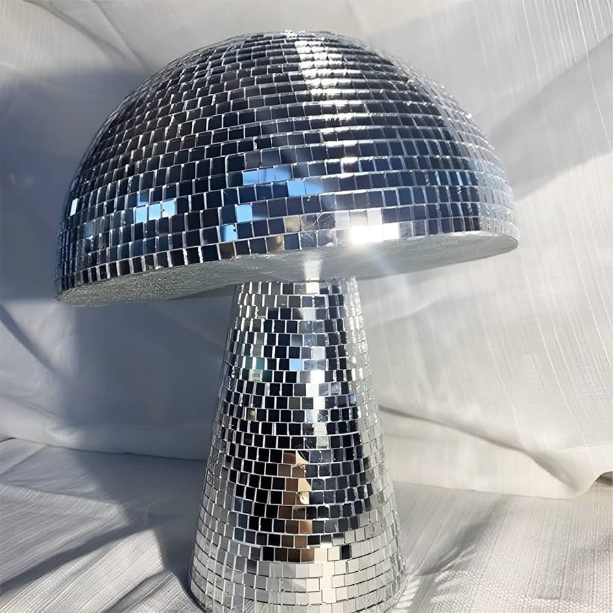 Mushroom Disco Ball for Home Decorations, Party, Table Decor - Mirror Shape (M (9'')), Yellow,blu... | Amazon (US)