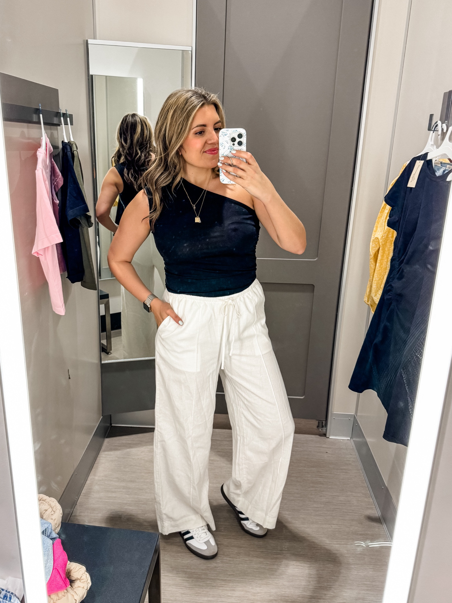 Target fashion: size 8 try on @targetstyle @target
One shoulder tank fits tts. Linen pants run large. Size down in between. In a medium in both.

#target #targetstyle 

#LTKfindsunder50 #LTKxTarget #LTKsalealert