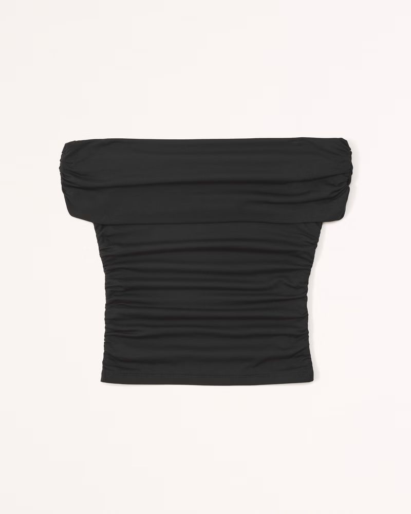 Cotton-Modal Ruched Off-The-Shoulder Top | Abercrombie & Fitch (US)