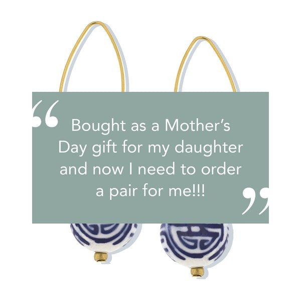 Blue & White Threader Earrings | Susan Shaw