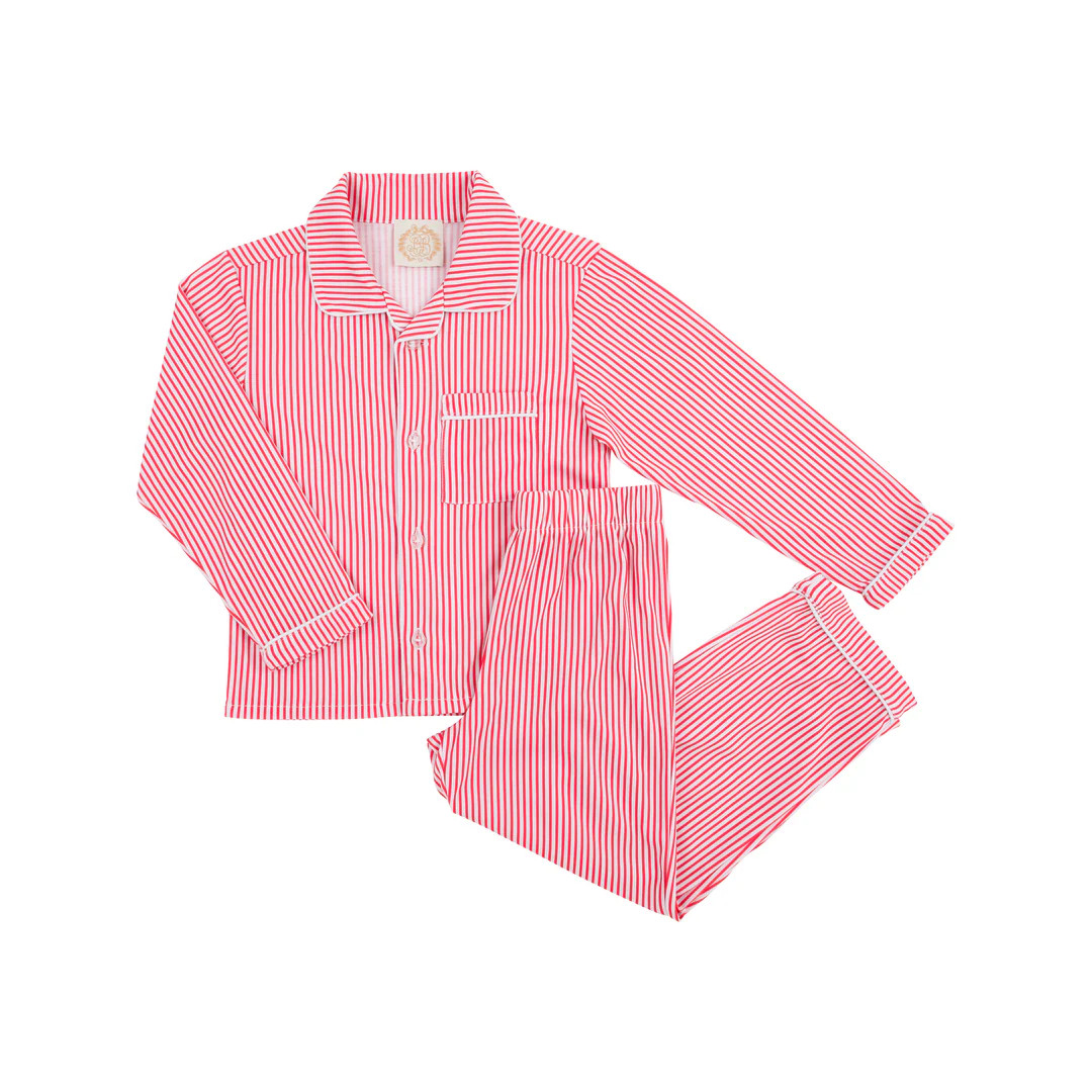 Lock's Little Set (Unisex) - Richmond Red Stripe with Worth Avenue White Piping | The Beaufort Bonnet Company