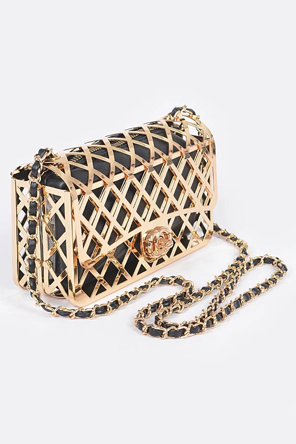 Paltrow Laser Cut Metal Crossbody Bag | Benaar La
