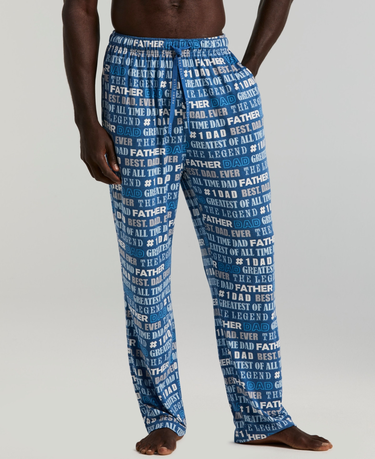 Perry Ellis Portfolio Men's Number 1 Dad Mid-Rise Sleep Pants - Blue | Macy's