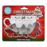 R&M International Christmas Over The Edge Set, 3 Pieces Cookie Cutters, Normal, Stainless Steel | Amazon (US)