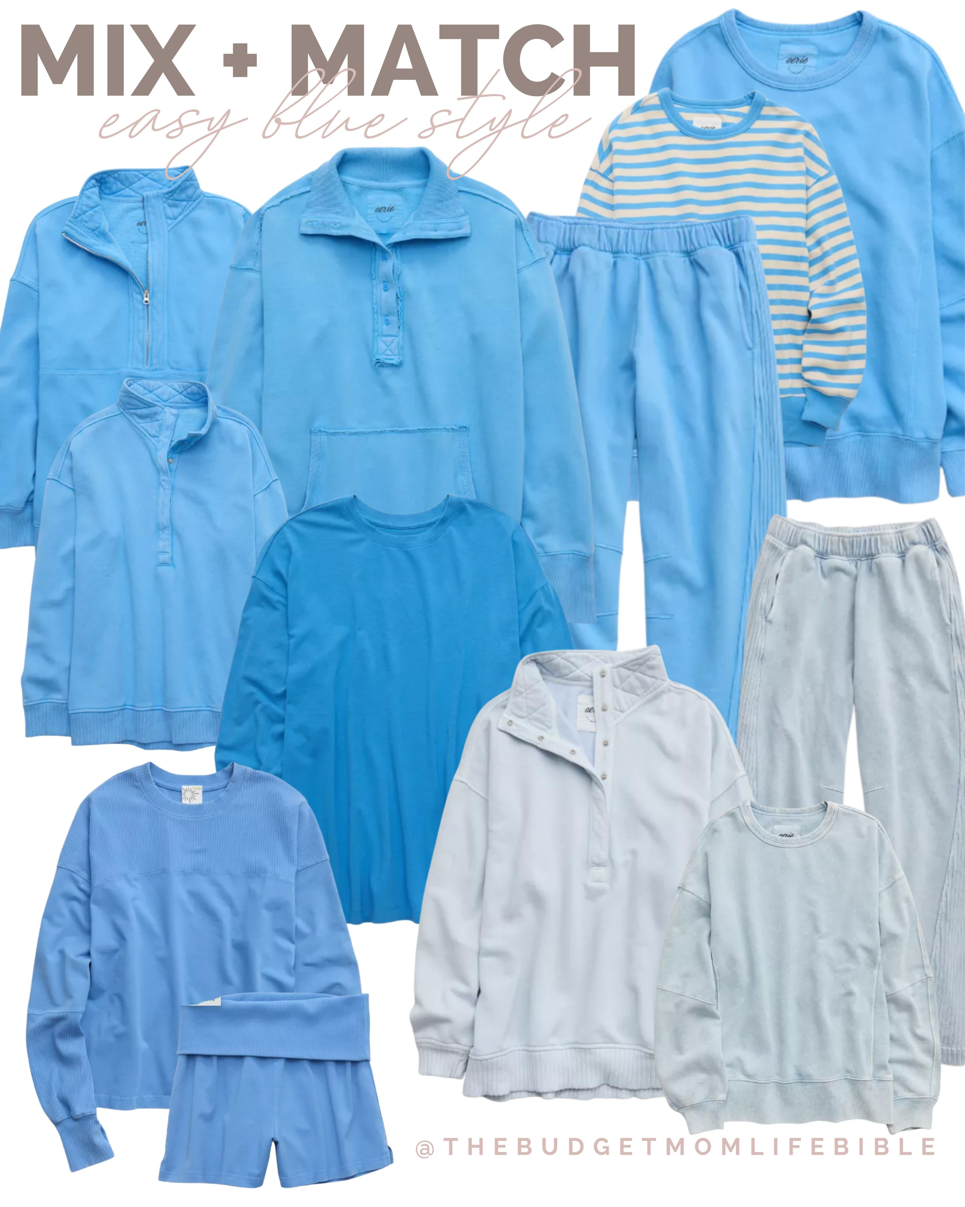 NEW Aerie + American Eagle Mix n' Match Sets for Spring/Summer - Blue vibes

And… Right now get and EXTRA 35% OFF if you're a Real Rewards member too!

Spring dress, summer dress, easter dress, easter outfit, spring outfit, summer outfit, spring home, spring style, spring fashion, spring outfit, spring 2026, summer 2026, pink, pajamas, lounge, lounge set, matching set, matching sets, mix and match sets, aerie matching sets, American Eagle matching sets, easter shopping, summer outfit, summer outfits, summer style, vacation outfits, vacation style, travel outfit, travel style, denim shorts, shorts, joggers, folder pants, lounge shorts, comfy shorts 

 #LTKgrwm #LTKootd #LTKmomlife
