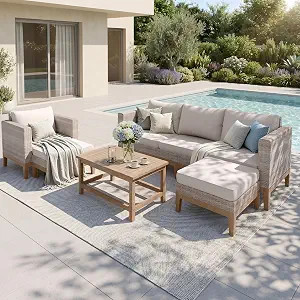 Sophia & William Patio Furniture Set, 5-Piece Wicker Patio Conversation Set, Rattan Outdoor Secti... | Amazon (US)