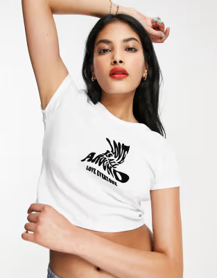 Topshop love is all around graphic baby tee in white | ASOS (Global)