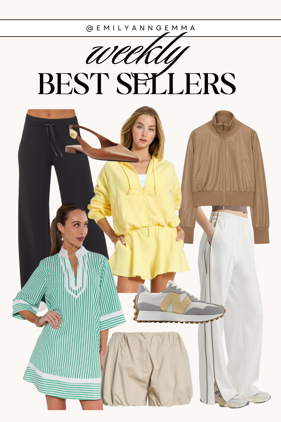 Weekly best sellers!

Zara spring jacket, lounge pants, a spring dress, bubble shorts, sneakers and more favorites. 

 #LTKSeasonal