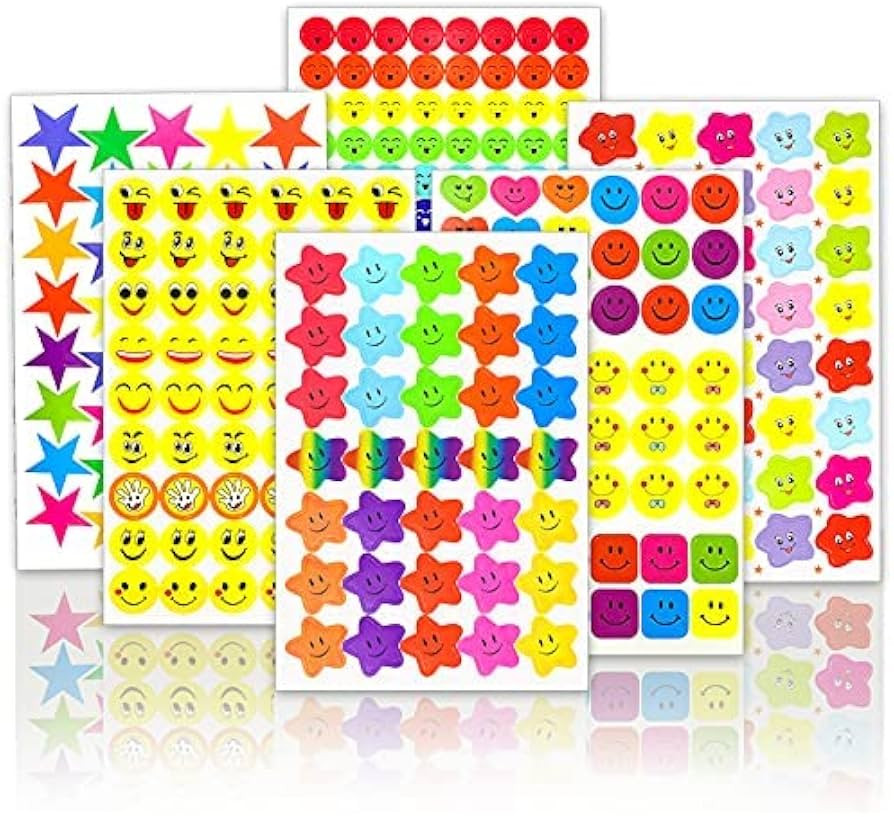 4980PCS Stickers(60 Sheet) Smiley face Stickers and Star Stickers (Random six Styles) Teachers, C... | Amazon (US)