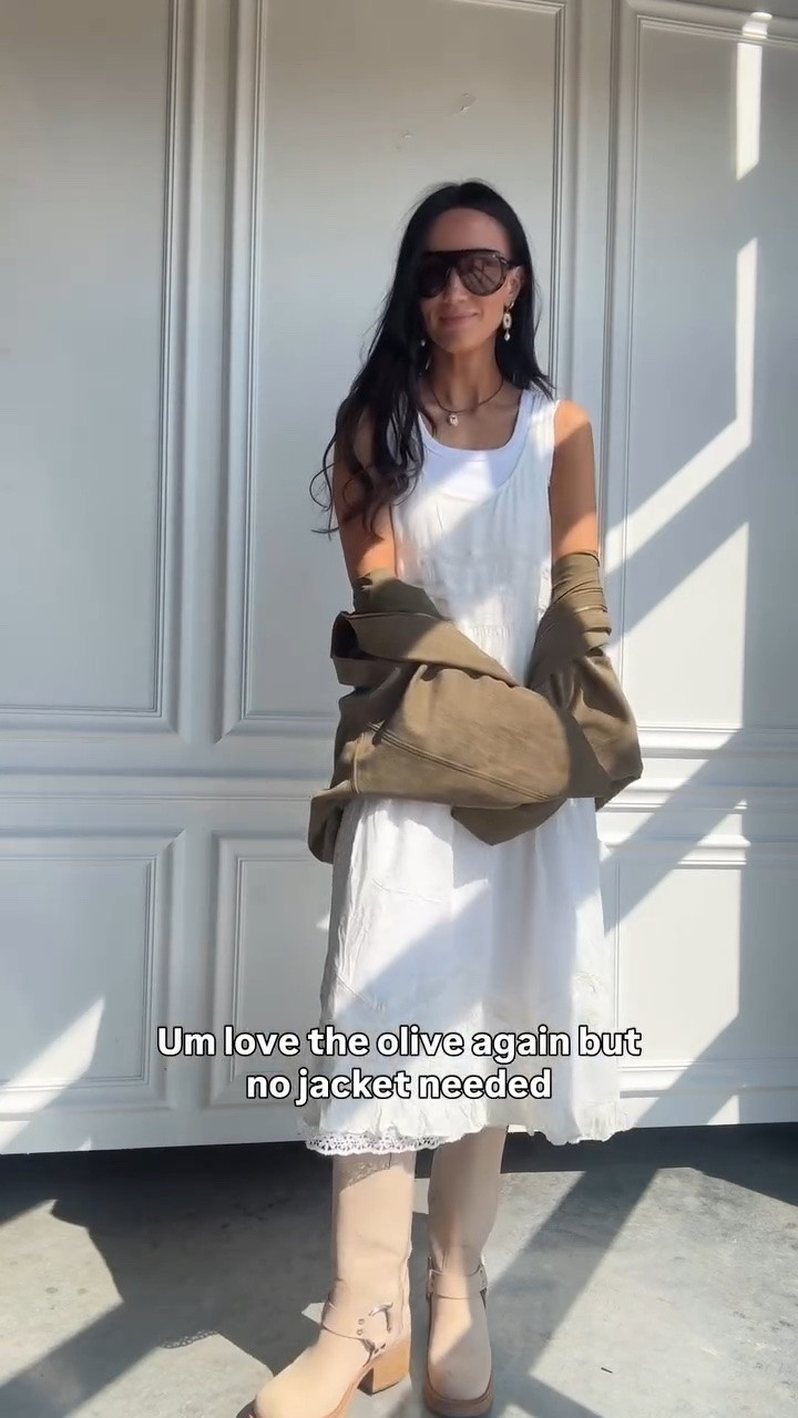 Sorry to all of the women who came before me - forget my husband, my great grandma would hate this outfit! 🫣 laying light slips and white fabrics for end of summer and fall- sorta romantic and made for additional layering. I’ll link all of these pieces in LTK.