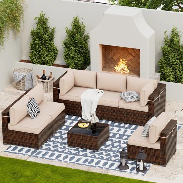 Leisure 6 - Person Outdoor Seating Group with Cushions | Wayfair North America
