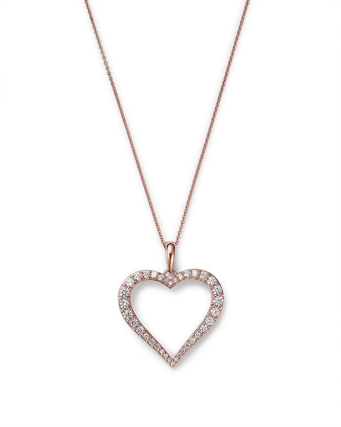 Diamond Heart Pendant Necklace in 14K Rose Gold, 0.50 ct. t.w. - 100% Exclusive | Bloomingdale's (US)