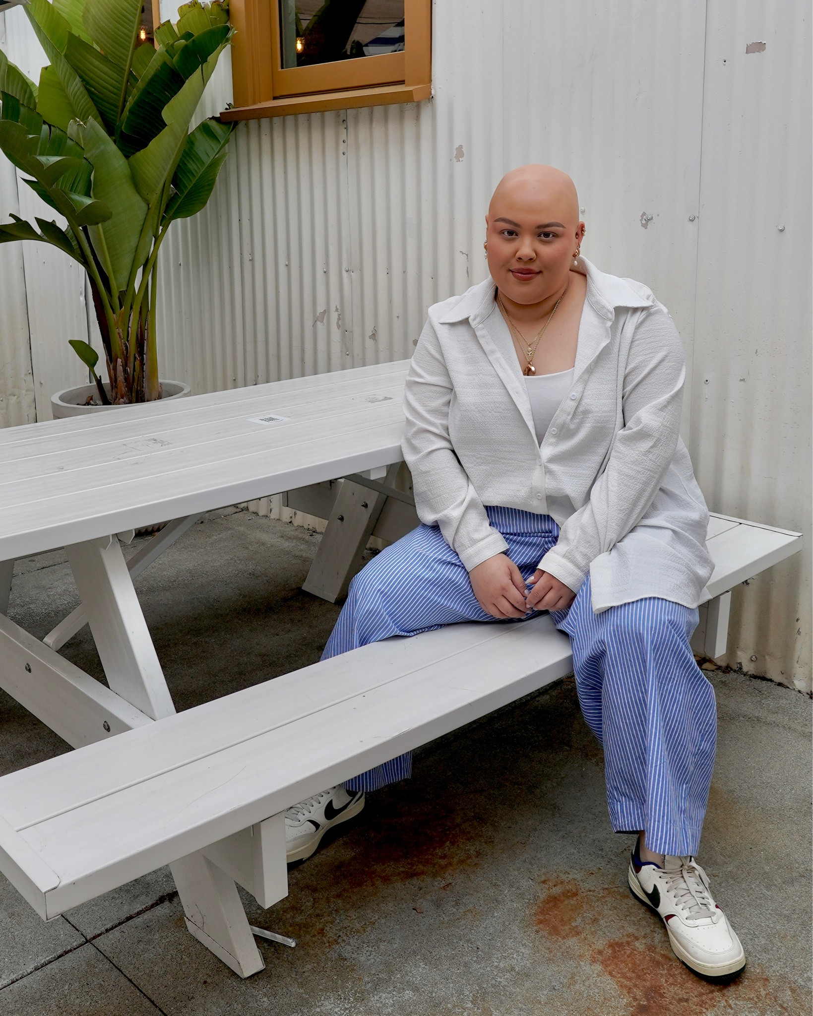 the perfect spring/summer fit ☀️ 
wearing a 2X in the pants || plus size summer outfit, boxer pants, apron belly, curvy pants, striped linen pants

#LTKmidsize #LTKSeasonal #LTKplussize