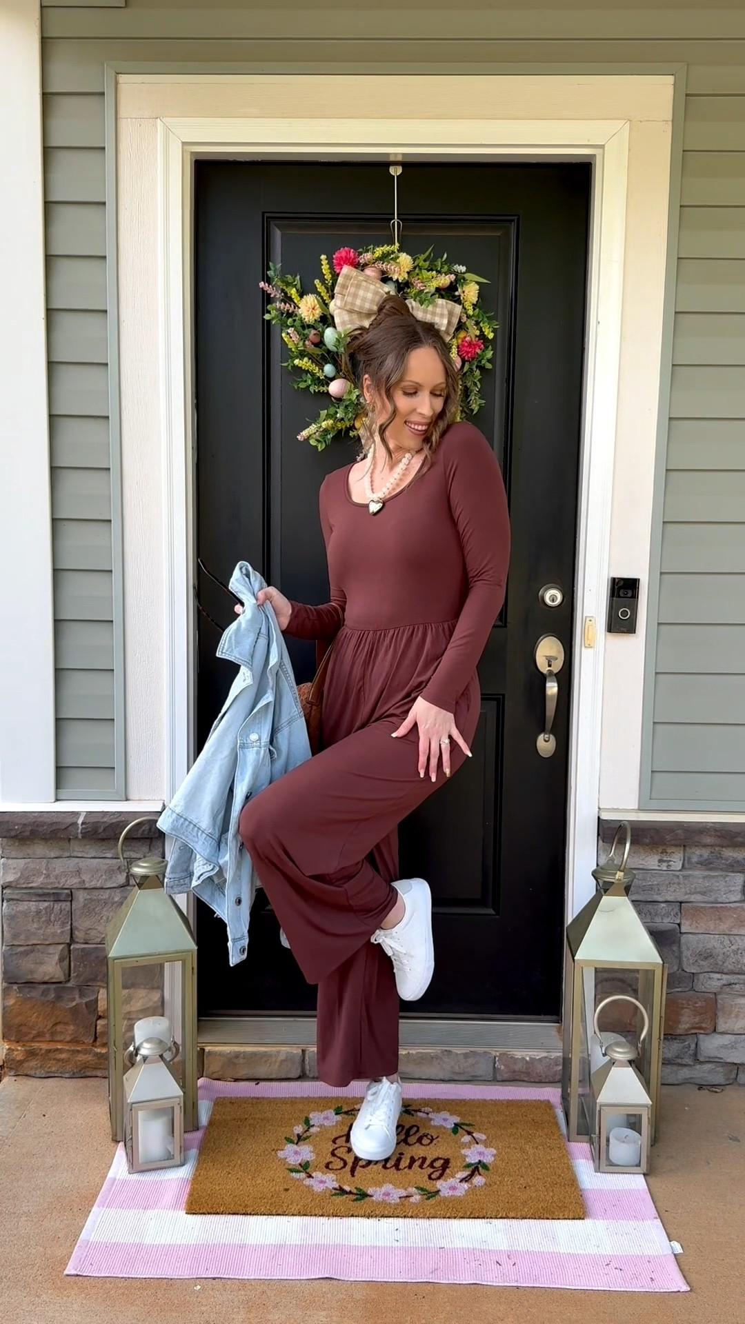 Everyday outfit idea 🤎

Travel outfit, brown Jumpsuit, Walmart fashion , Amazon fashion, casual sneakers, white sneakers, denim jacket , lounge outfit , necklace 

#LTKootd #LTKgrwm #LTKTravel