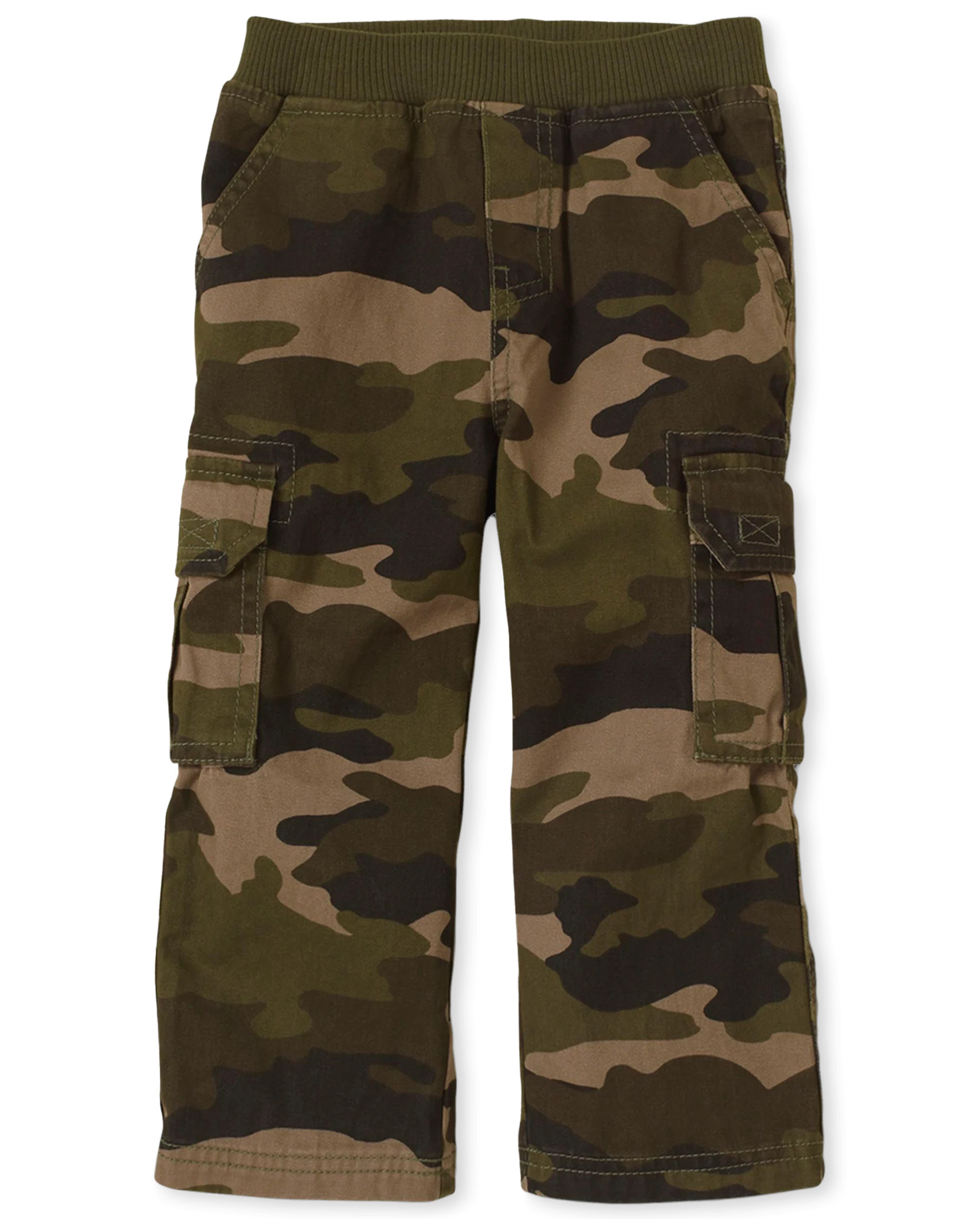Baby And Toddler Boys Uniform Twill Woven Pull On Cargo Pants - OLIVE CAMO | The Children's Place | The Children's Place