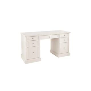 Home Decorators Collection Royce 61 in. Rectangular Polar Off-White Executive Desk SK19051Ar2-PW ... | The Home Depot