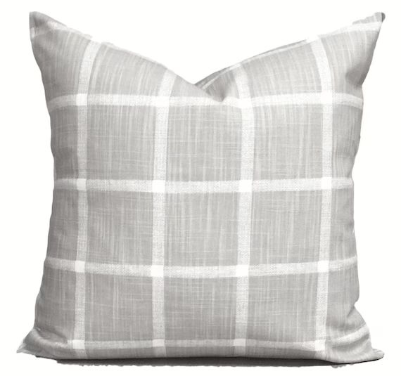 Farmhouse Pillow Covers, Gray Check Pillow COVERS, Farmhouse Decor, Gray Throw Pillow | Etsy (US)