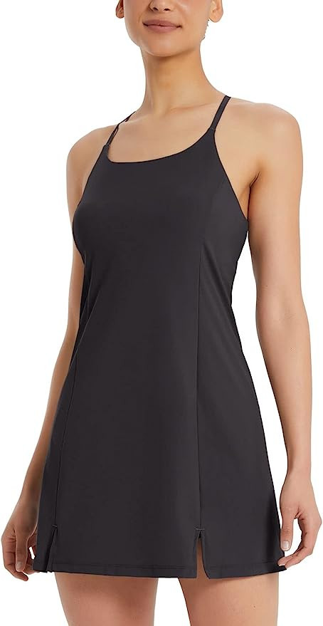 BALEAF Women's Tennis Workout Dress Built-in Shorts & Bra Athletic Dress with Pockets Adjustable ... | Amazon (US)