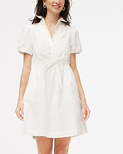 Collared short-sleeve tie-waist mini dress | J.Crew Factory