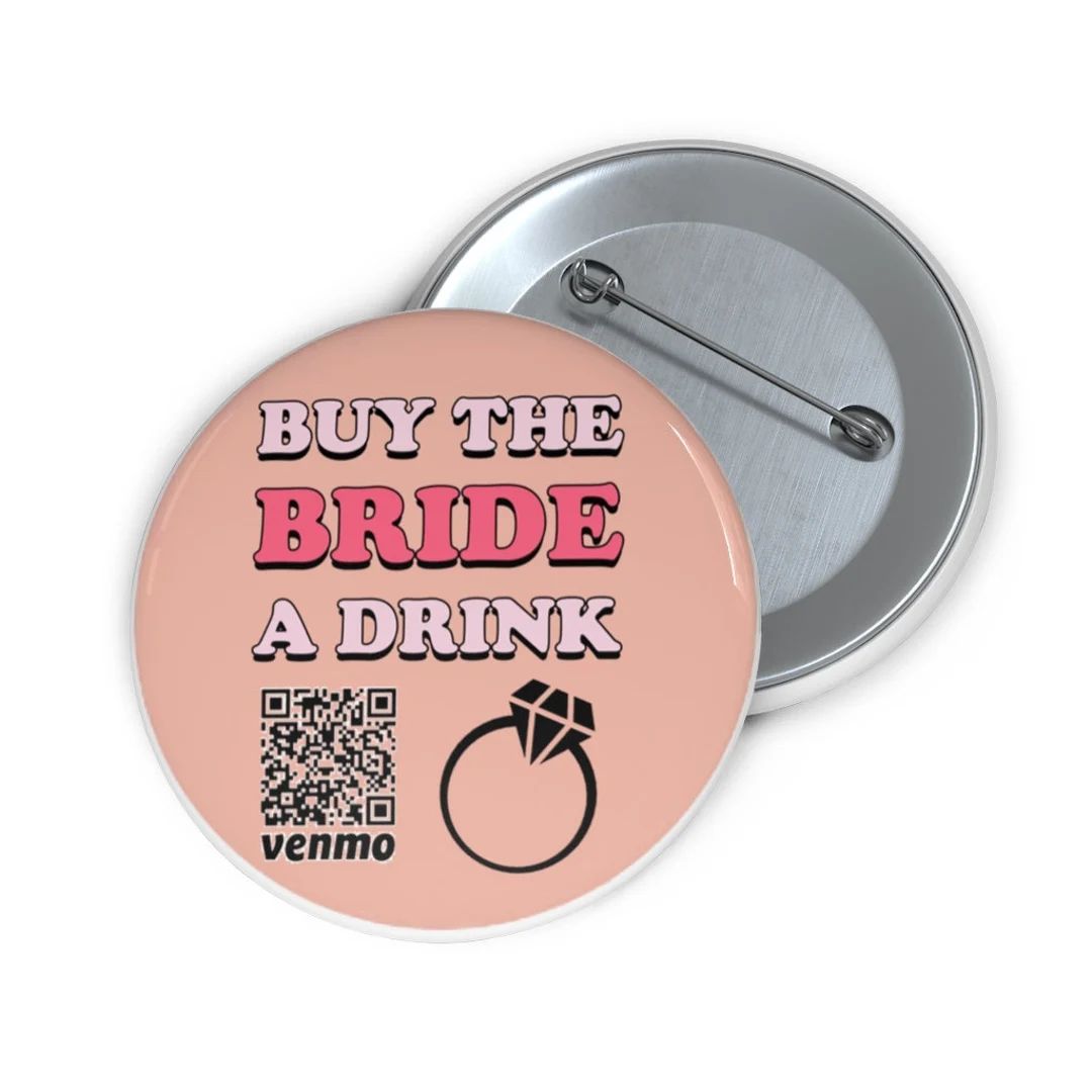 Bachelorette Party Venmo QR Code Sticker Buttons, Buy Bride a Drink, Bridal Party Favors, Bride G... | Etsy (US)