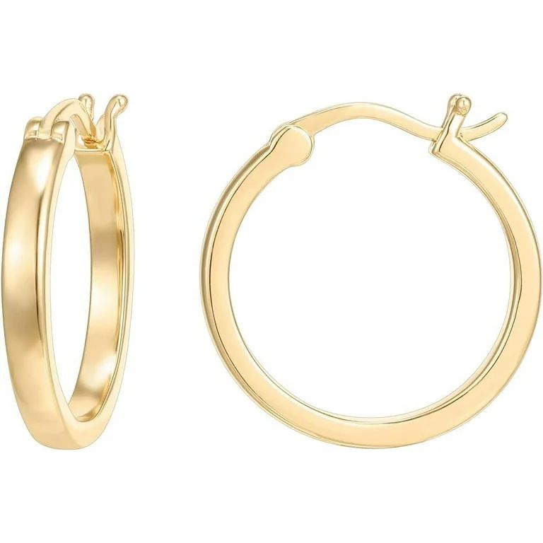 PAVOI 14K Yellow Gold Plated 925 Sterling Silver Post Lightweight Hoops | 20mm | Yellow Gold Hoop... | Walmart (US)