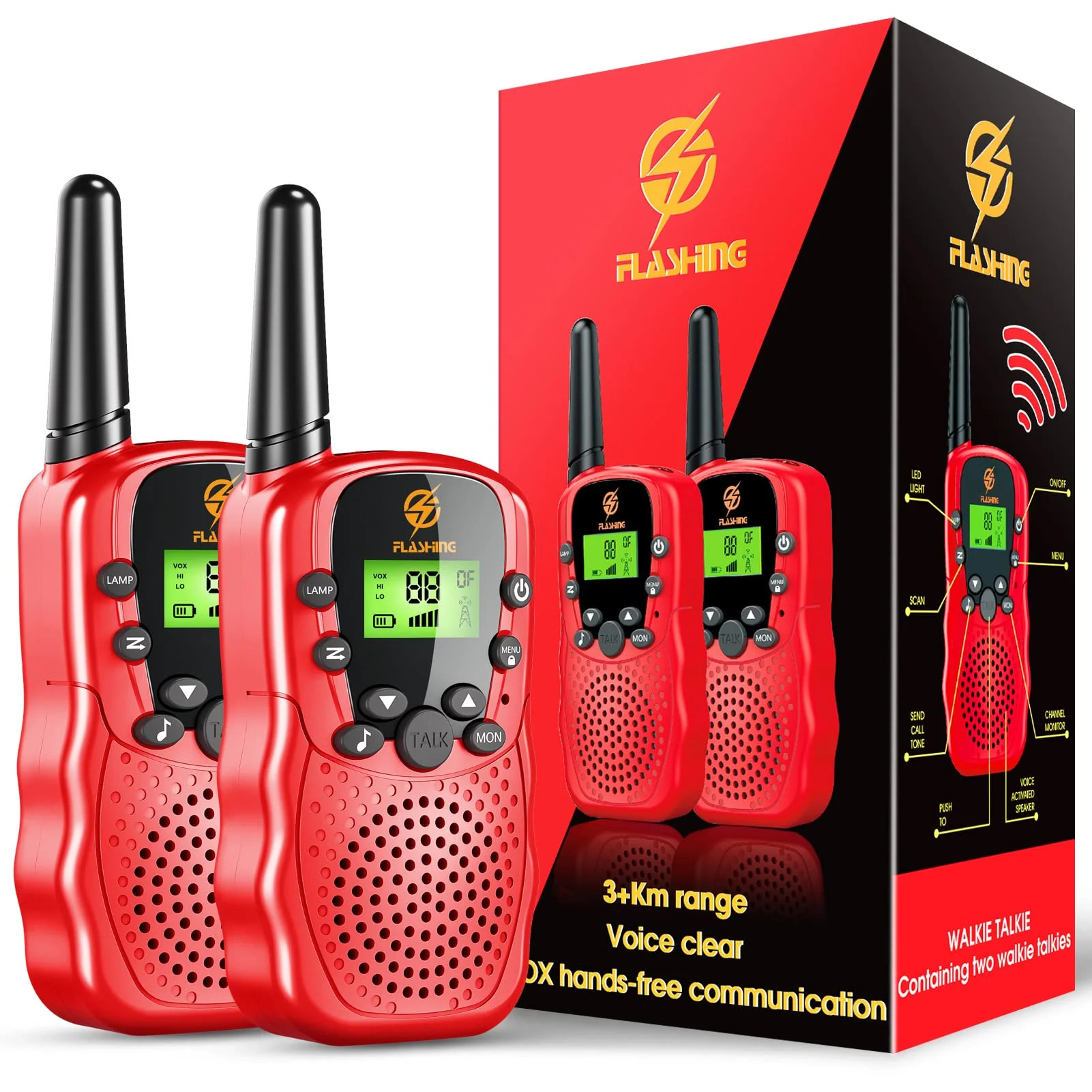 Walkie Talkies for Kid, 2 Way Radio, 3 KM Long Range Toy for Boy Girl 3-15 Years Old, Christmas G... | Walmart (US)