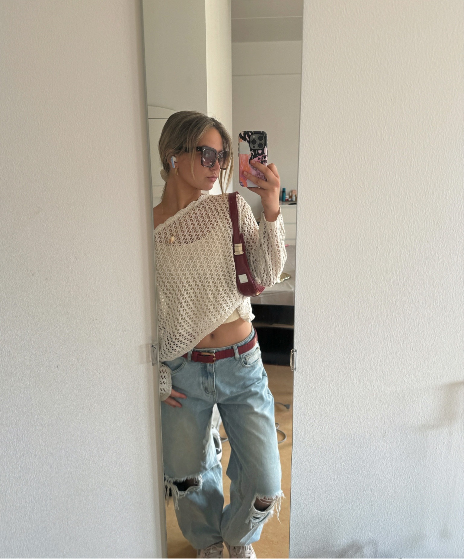 Dark red details ‼️
Sunglasses & Bag on Amazon Storefront under Most Purchased
Belt is from Zara, Jeans from White Fox, but I linked similar ones

#LTKfindsunder50 #LTKfindsunder100