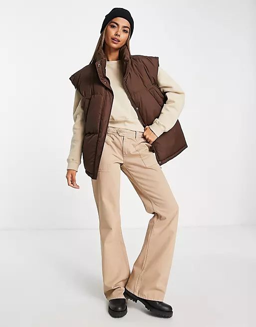 Brave Soul padded vest in chocolate brown | ASOS (Global)